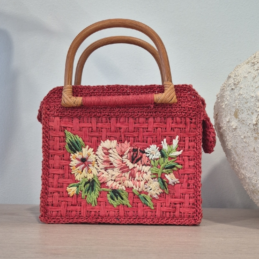 Fossil Woven Embroidered Small Handbag